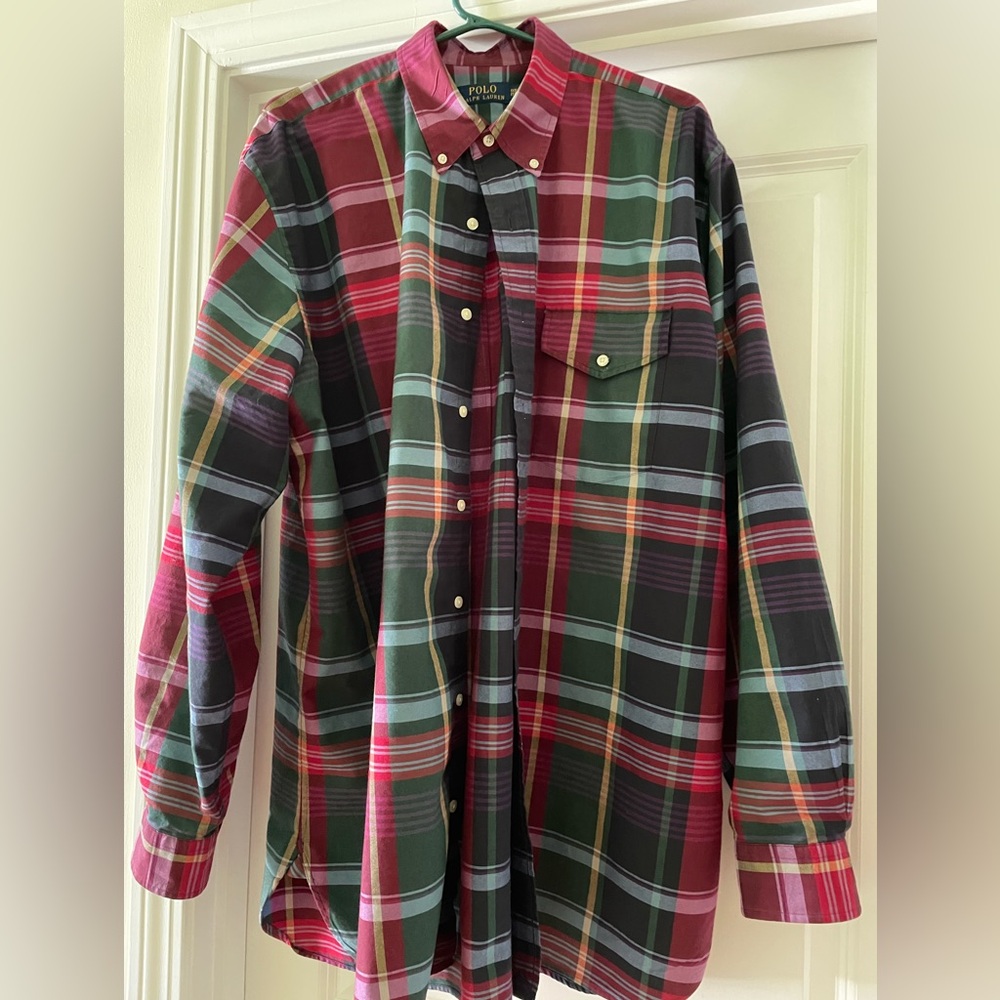 Polo Ralph Lauren Plaid Oxford Shirt, 1XB